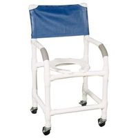 MJM Wheeled Shower Chairs Flared Stability Base With Pail