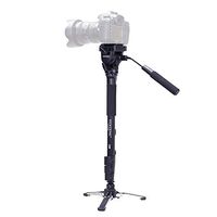 Yunteng VCT-288 Photography Tripod Monopod WIth Fluid Pan Head Quick Release Plate And Unipod Holder for Canon Nikon DSLR Cameras
