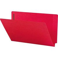 Smead End Tab Fastener File Folder, Shelf-Master Reinforced Straight-Cut Tab, 2 Fasteners, Legal Size, Red, 50 per Box (28740)