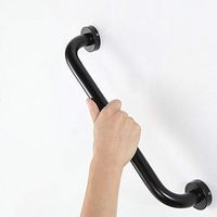 GT.S Grab Bar/Bathroom Grab Rails/Wall Mounted Anti-Slip Safety Support Rail Eiderly, Black Aluminium Towel Holder，Assistive Handle (Size : 30.5cm)