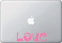 Yadda-Yadda Design Co. Cats Spell Love - MacBook or Laptop Vinyl Decal Sticker - Copyright (6.25" w x 2" h) (Pink)