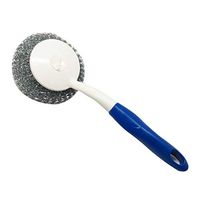 IndiaBigShop Stainless Steel Scrubber with Plastic Handle Brush, Scourer Cleaning Brush, Kitchen Cleaning Brush, Small Cleaning Brush, Scrubber Cleaning Brush