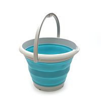 SAMMART Set of 2-10L (2.6 Gallon) Collapsible Plastic Bucket - Foldable Round Tub - Portable Fishing Water Pail - Space Saving Outdoor Waterpot, Size 33cm Dia (2, Bright Blue)