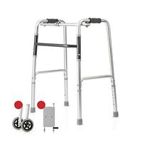GYZ GY Elderly Walker, Collapsible Telescopic Portable Old Man with Wheel with Seat Plate Four-Legged Cane Lightweight Aluminum Alloy Disabled Assisted Walking Car, Silver Medical Supplies