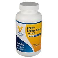 The Vitamin Shoppe Green Coffee Bean Extract 400MG (with 50 Chlorogenic Acid), Weight Management Support Glucose Metabolism, Clinically Studied Ingredient (180 Capsules)
