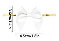 Ｗhite Gift Bows,Twist Tie Bows for Bakery Candy Lollipop Cello Bag (50 Pack)