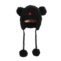 Baby Hat,YJYdada Children Baggy Warm Crochet Winter Wool Knit Ski Beanie Skull Slouchy Caps Hat (Black)