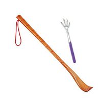 Drametree Multifunction Back Scratchers Wooden Bamboo Massager with Retractable Back Scratchers (Random Color) Hand Massage Tool Long Back Scratcher Portable (Color : Wood Color)