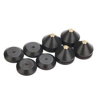 Large Speaker Spikes 1.3Inch Ebony Wood & Brass Top Isolation Stand Feet for Subwoofer Amplifier CD Player Studio Monitor Turnables via Gisveate (4 Packs)