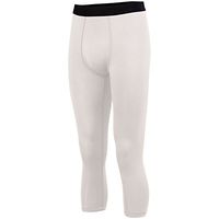 Augusta Sports Youth Hyperform Compression Calf-Length Tight, White, Medium