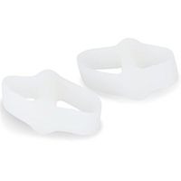 Toe Protectors 1 Pair of 2 Holes Toe Bunion Protectors Toe Separators Straighters Spreaders Correctors (White)
