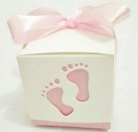 Since 50pcs Baby Shower Ribbon Favour Gift Candy Boxes Wedding Favors and Gifts for Wedding (Blue)