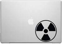 Radioactive Warning Radiation Nuclear Waste Macbook Car Tablet Art - Black Vinyl Decal for 13" Macbook