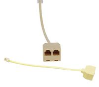 RJ11 US Telephone Plug to RJ11 Socket Adapter and Splitter for Landline Telephone 2Pcs