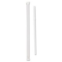 Solo 875WX2050PK Wrapped Jumbo Flexible Straws, Polypropylene, 7.63 in. Long, White, 400 Straws-Pk