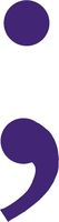 hBARSCI Semi-Colon Vinyl Decal - 5 Inches - for Cars, Trucks, Windows, Laptops, Tablets, Outdoor-Grade 2.5mil Thick Vinyl - Purple