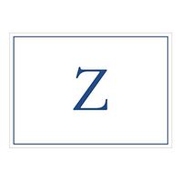 Caspari Navy Embossed Initials Boxed Note Cards in Letter Z, 16 Cards & Envelopes
