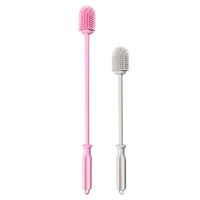 Silicone Bottle Cleaning Brush|Two Pack|464℉ High Temperature Sterilization|Nashone Bottle Cleaner Brush for Washing Narrow Neck Containers,Thermos, Shaker Bottle, Vase and Glassware （Pink+Grey）