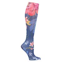 Celeste Stein Women's Mild Compression Knee High Stockings - Navy Paradise