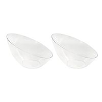 Party Essentials 8 oz. Clear N085621 Hard Plastic 8-Ounce Angled Serving Bowl, Pack of 2