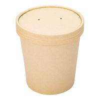 200-CT Disposable Kraft Lid for Large 16-OZ Bio Soup Container - Eco-Friendly Recyclable Paper Lid - Restaurantware