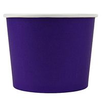 [50 Count] Purple Paper Ice Cream Cups - 12 oz Eco-Friendly Dessert Containers - Perfect For Your Yummy Foods! Many Colors & Sizes - Frozen Dessert Supplies