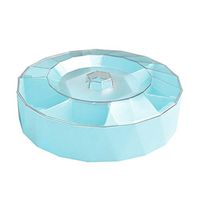 DDLmax 7 Grid Flower Design Candy Food Storage Box Aggice Small Tin Containers for Candy Buttons,Coins,Trinkets,Small Objects (Blue)