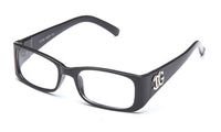 IG Unisex Clear Lens Plastic Fashion Glasses in Black