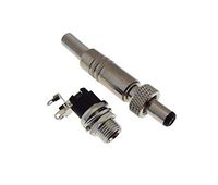 5.5mm x 2.1mm 5.5/2.1 DC Power Barrel Plug Jack Metal w/Lock Cap Panel Mount RA