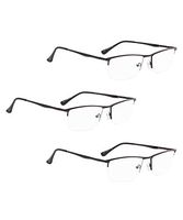 READING GLASSES 3 pack Half-Rim Metal Readers (Black, 2.50)