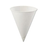 Konie Poly-Bag Rolled-Rim Paper Cone Cups, 4oz, White, 5000/Carton