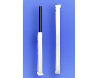 Wow Plastics Inc. Jumbo Straw 7.75" - Paper Wrapped - Black - 24/500 (12,000/Case)