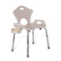 Bath Stool White Bath Seat Spa Bathtub Shower Lift Chair Shower Bench Adjustable Shower and Bathing Chair Lightweight Bath Stool for Senior, Disabled, Handicap, Elderly & Pregnant Women