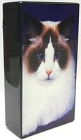 Eclipse Cute Blue Cat Design Crushproof Plastic Cigarette Case, 2ct, 100s, 3115D10-2