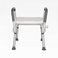 Non-Slip Shower Stool, Elderly Disabled Bath Chair Aluminum Alloy Non-Slip Shower Seat Multi-Function Adjustable Pregnant Women Bath Stool with Armrests Bathroom Bench - Load 136kg White Comfortable