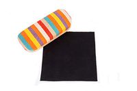 Hard Shell Metal Eyeglasses Reading Glasses Case Linen Fabrics (Rainbow-Orange)