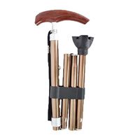 Crutch Adjustable Walker Cane Aluminum Slip Retractable One-Legged Old Man Cane 2 Color MUMUJIN (Color : Brown)
