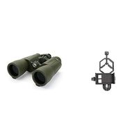 Celestron 71424 Cavalry 10x50 Binocular (Olive Green) with Basic Smartphone Adapter 1.25"