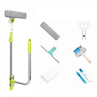 Squeegee Window Cleaning Squeegee U-shaped handle Telescopic Rotatable For Bathroom Kitchen Mirror Car Window Glass Cleaning Tool(2 Pad) (Color : Green)