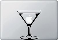 Yadda-Yadda Design Co. Appletini - MacBook or Laptop Vinyl Transfer Decal (5.5" w x 6.5" h)(Black)