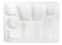 Quality Disposable Plastic Square Plates With 9 Compartments By Ekarro Pack of 50