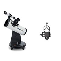 Celestron 21023 Cometron FirstScope (White) with Basic Smartphone Adapter 1.25" Capture Your Discoveries