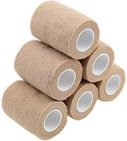 MUEUSS Self-Adhesive Bandage Wrap Tape Waterproof Breathable Elastic Cohesive Non-Woven FDA Approved 3 Inches x 5 Yards (Beige, 6 roll)