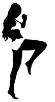 Sexy Muay Thai Girl Kickboxer - Sticker Graphic - Auto, Wall, Laptop, Cell, Truck Sticker for Windows, Cars, Trucks