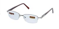 Deding Men's Metal Semi-rim Square Frame Acetate Temple Reading Glasses Silver (+4.0)