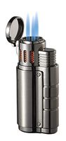 Visol Champ Gunmetal and Orange Triple Torch Flame Cigar Lighter