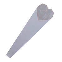 Heart Flower Wrapping Paper Bouquet Packaging Bag Diamond Shape Flower Sleeves for Single Rose, 20 Pcs Grey