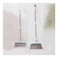 Broom and Dustpan With Long Handle Telescopic Up Rotatable Extra Long Handle Multi-Function Broom And Dustpan Non-stick Hair Stainless Steel Rod Windproof Broom Set Home Kitchen Office Garden Cleaning