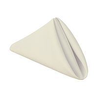 Gee Di Moda Cloth Napkins - 20 x 20 Inch Ivory Solid Washable Polyester Dinner Napkins - Set of 12 Napkins with Hemmed Edges - Great for Weddings, Parties, Holiday Dinner & More