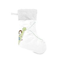 Christmas Socks Girl and Dog Sitting On Dinosaur Personalized Santa Stocking 2pcs Set Gift Kids Fireplace/Restaurant/Hotel/Club/bar for Xmas Tree Decor